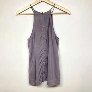 Cloth & Stone Anthropologie Sleeveless Button Back High Neck Top